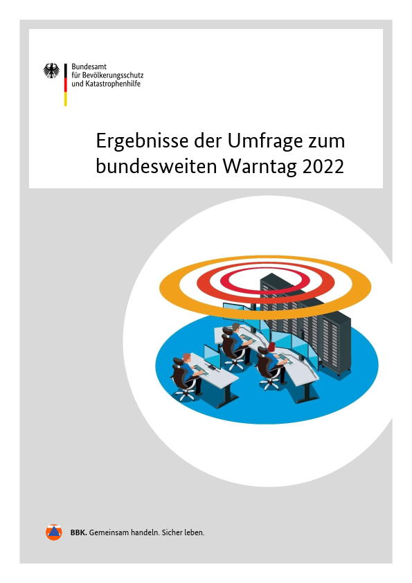 Titelbild der Publikation Ergebnisse der Umfrage zum bundesweiten Warntag 2022