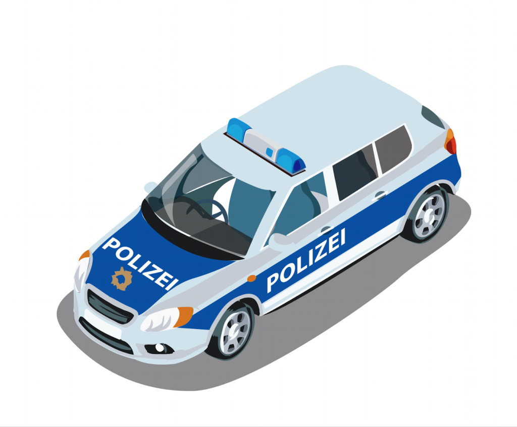Illustration eines Polizeiwagens